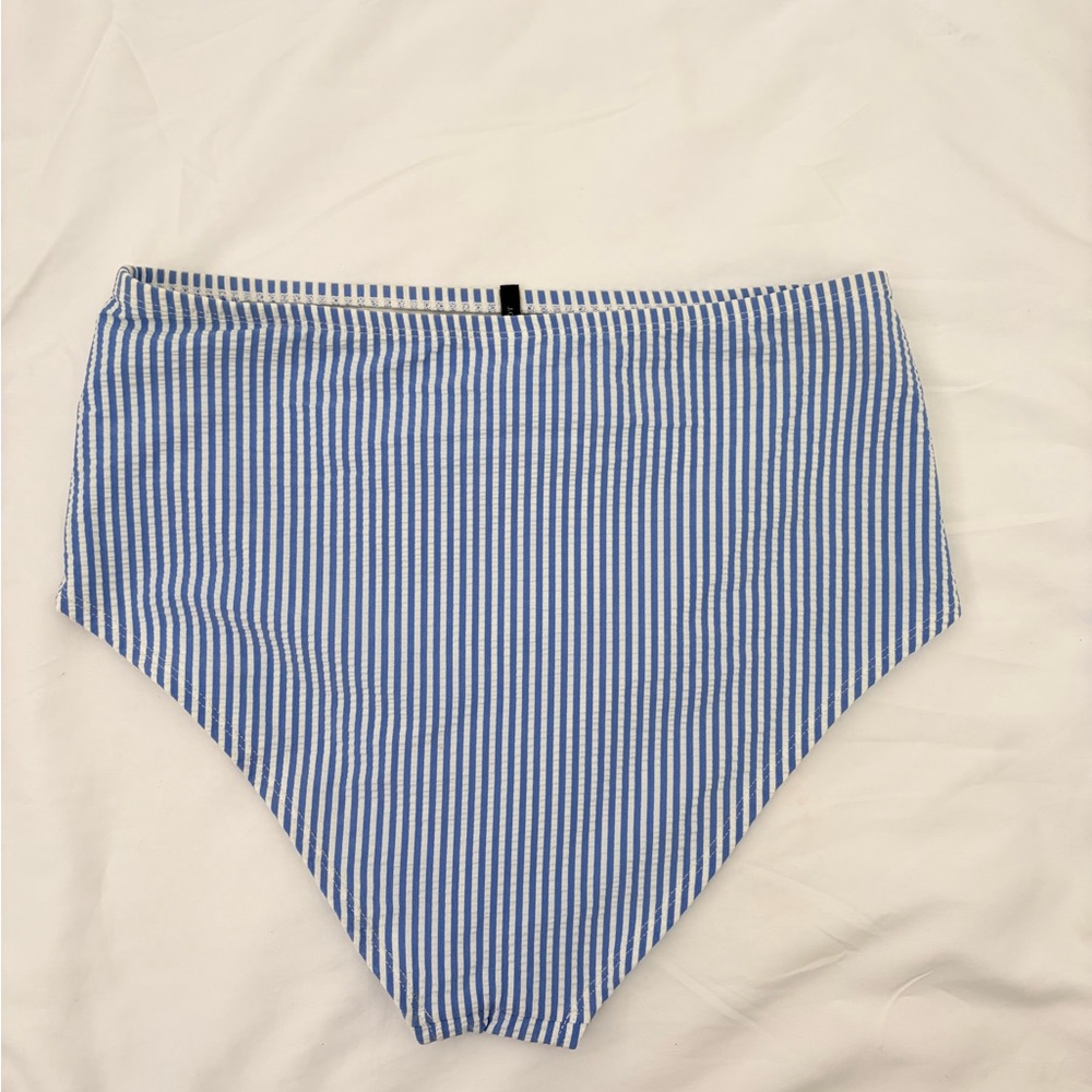 J. Crew Blue and White Striped Bikini Top & Bottom - Picture 4 of 8